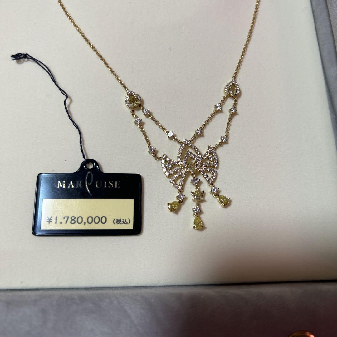MARQUISE ダイヤモンド ネックレス 18KYG定価178万円 800,000円