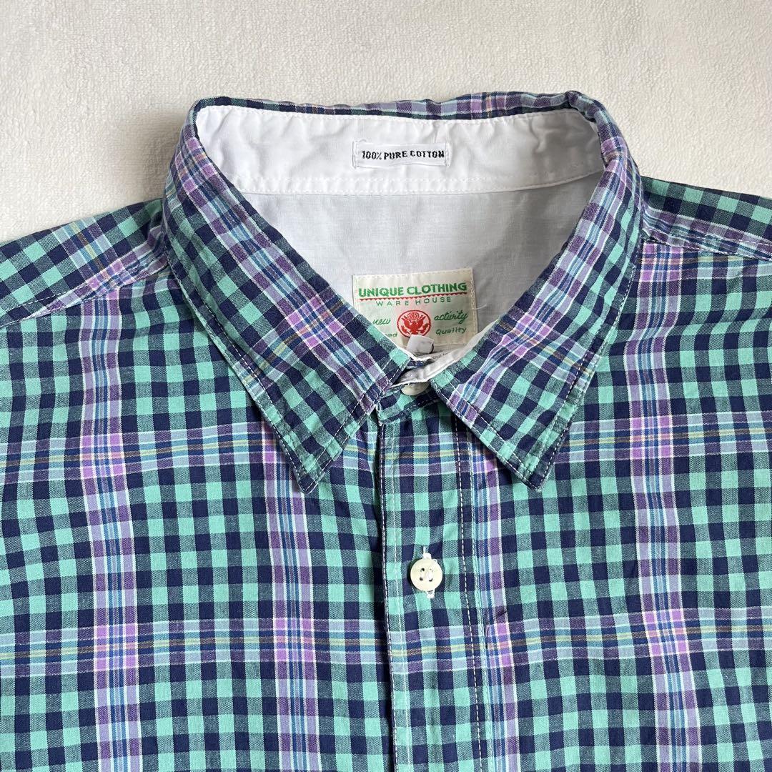 80s 最初期 オールドユニクロ UNIQLO 半袖シャツ L チェック