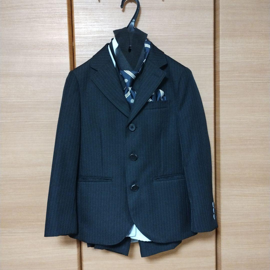 familiar フォーマルスーツ グレー チェック柄 130cm
