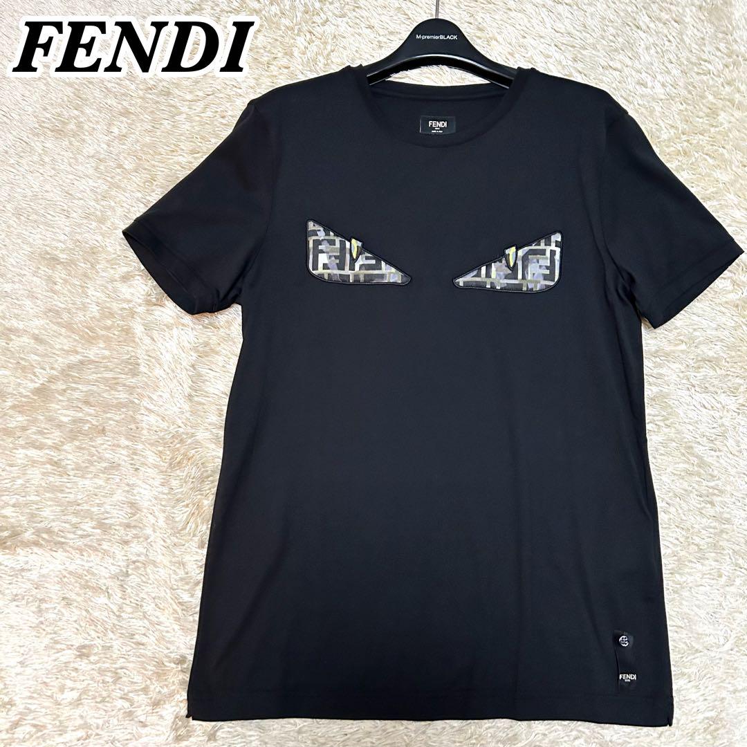 極美品 フェンディ バグズアイ カモフラ Tシャツ 半袖 カットソー ブラックS 画像1
