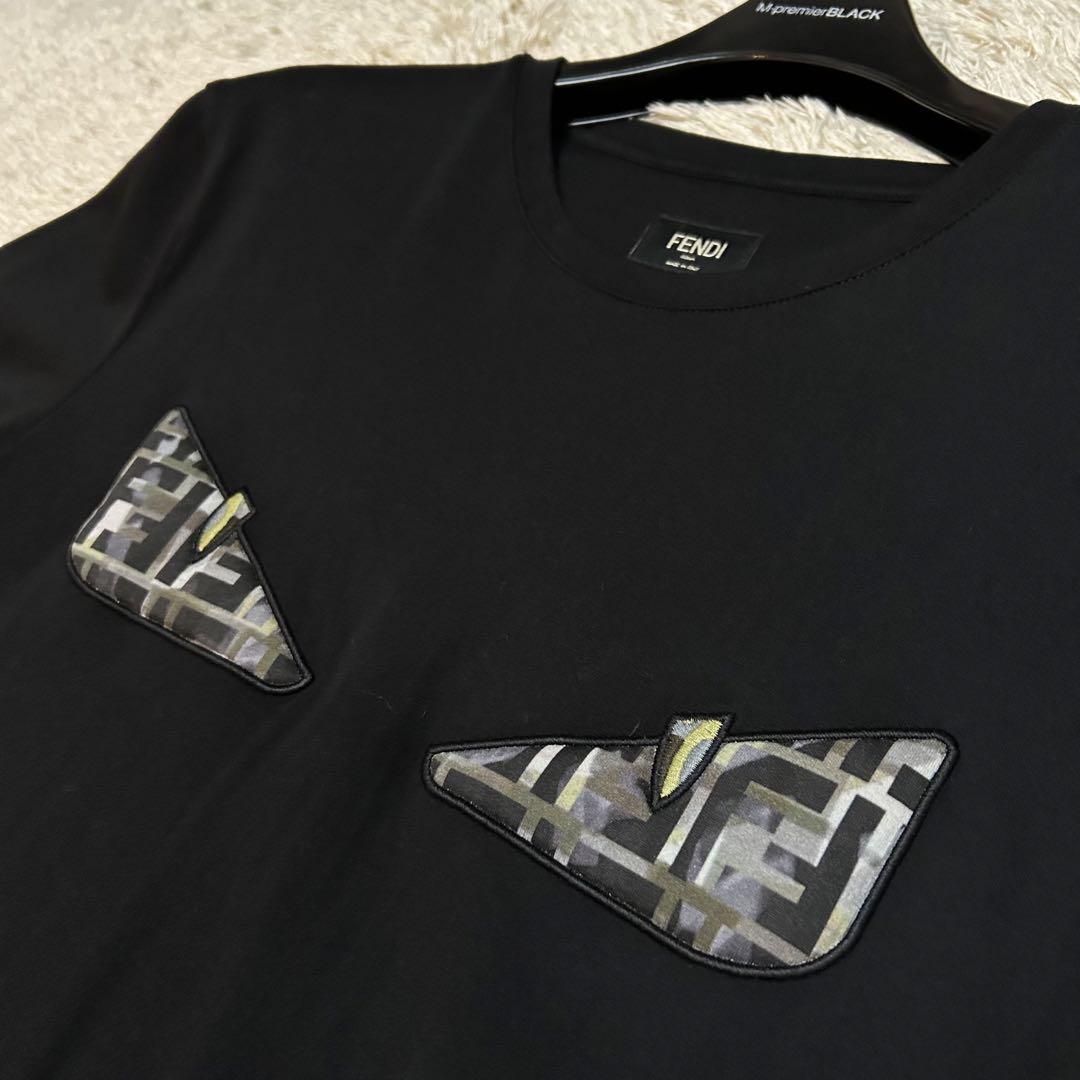 極美品 フェンディ バグズアイ カモフラ Tシャツ 半袖 カットソー ブラックS 画像2
