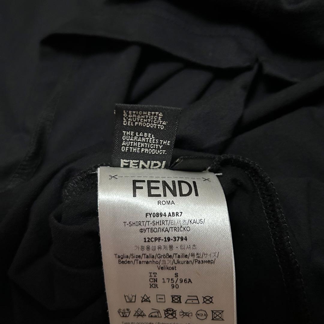 極美品 フェンディ バグズアイ カモフラ Tシャツ 半袖 カットソー ブラックS 画像9