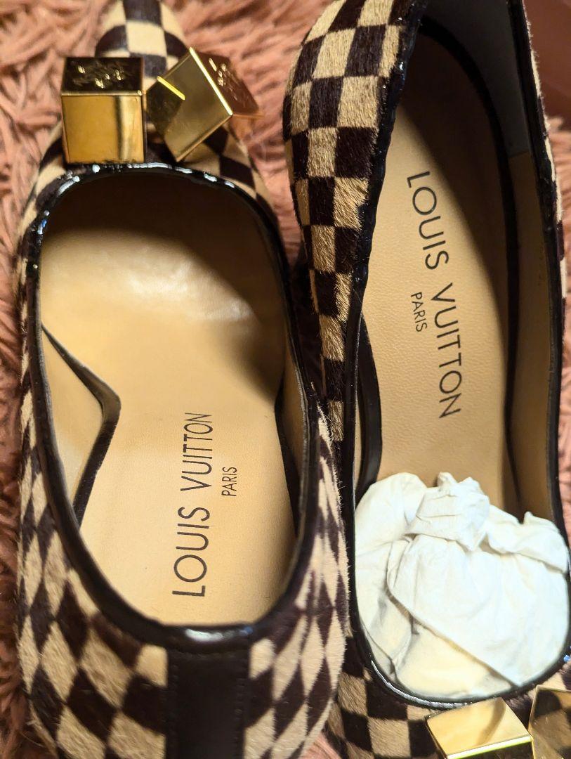 LOUIS VUITTON ダミエ本皮パンプス