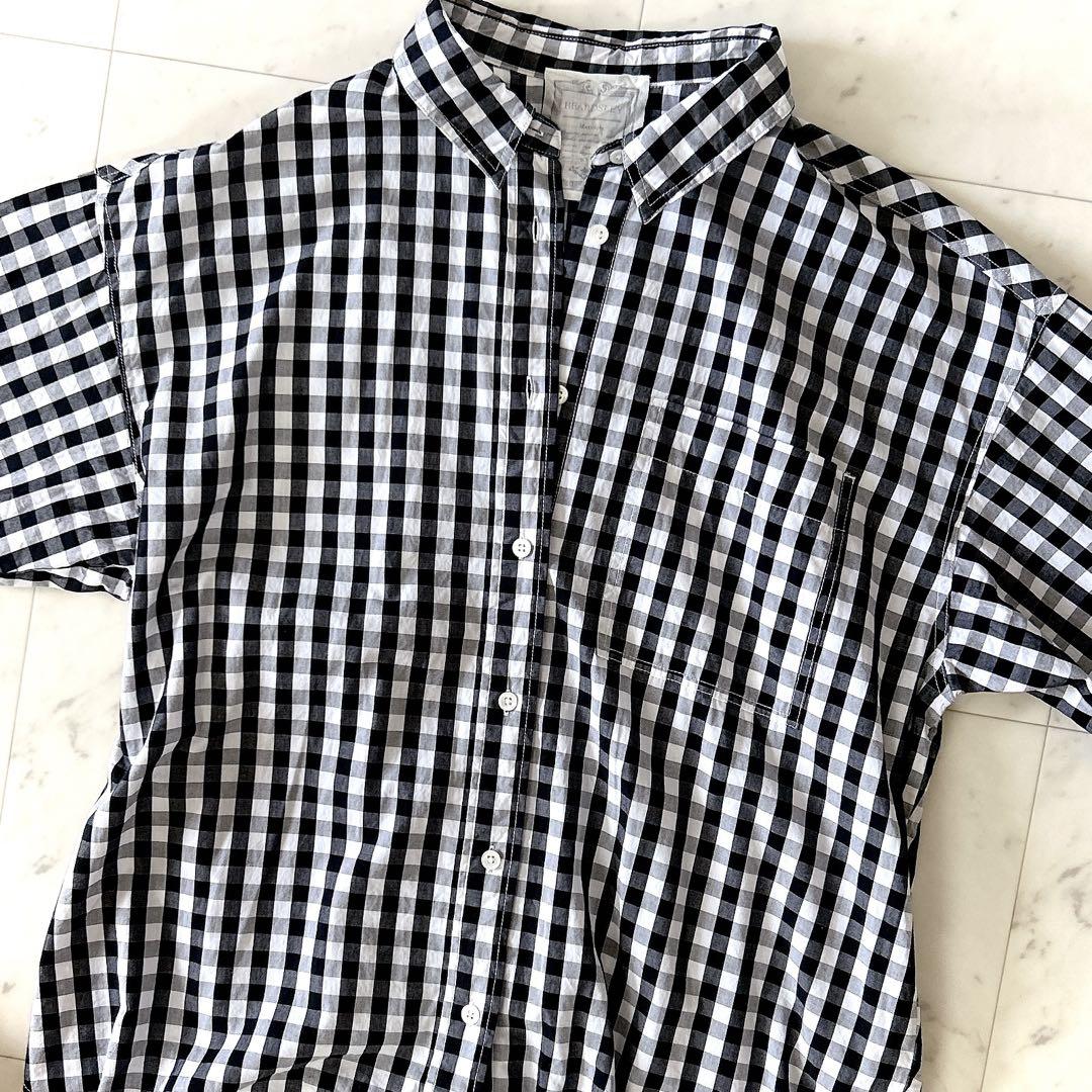 美品 ビアズリー ギンガムワッシャー オーバーシャツ 2way