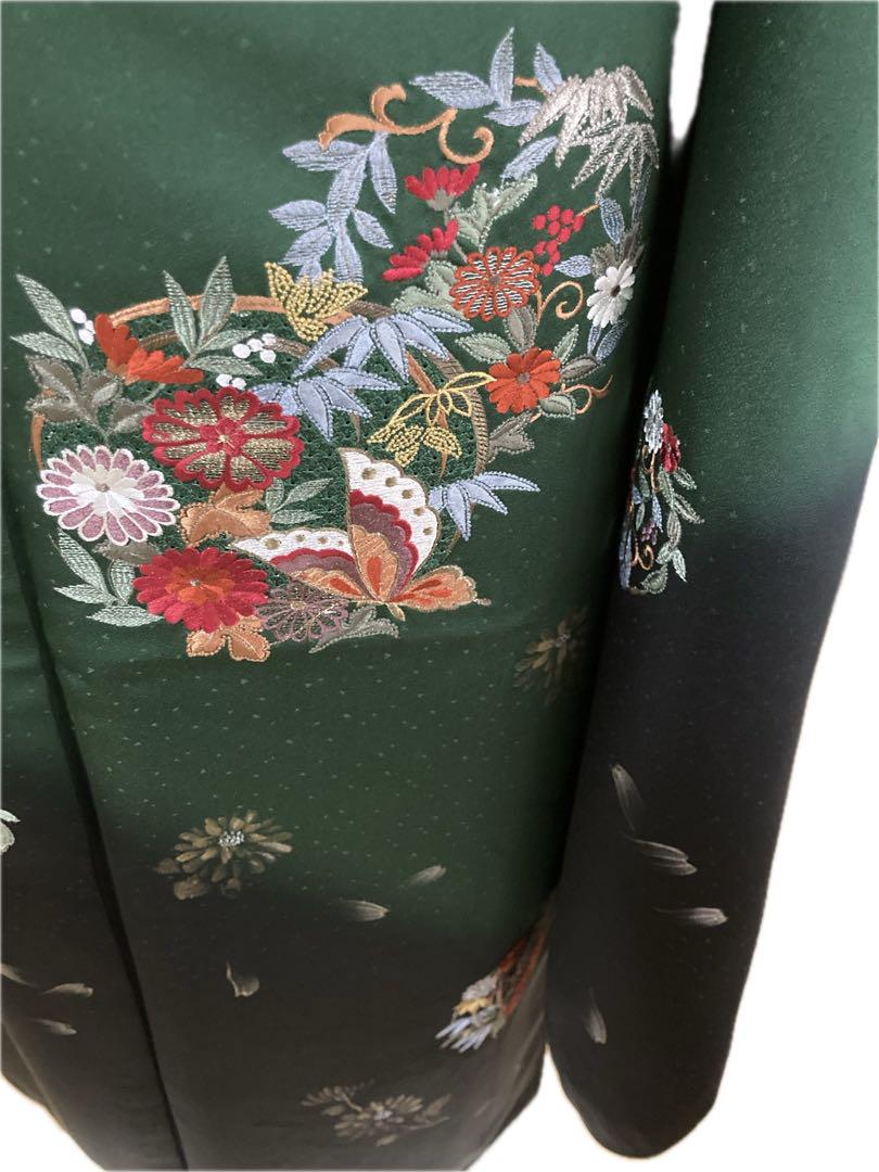 中国刺繍振袖、鈴乃屋の袋帯、帯揚げ帯締め 画像5