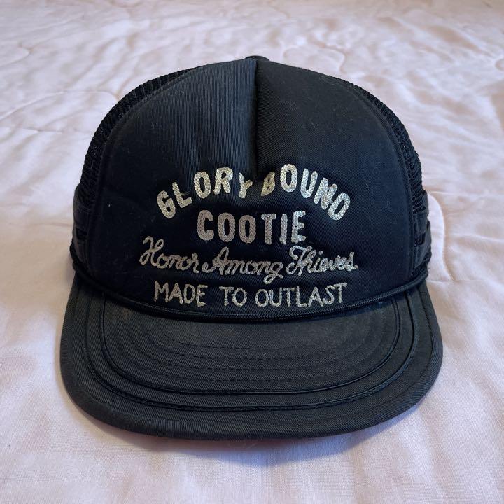 COOTIE PRODUCTIONS - Faux Leather 5 Panel Mesh Cap (BLACK