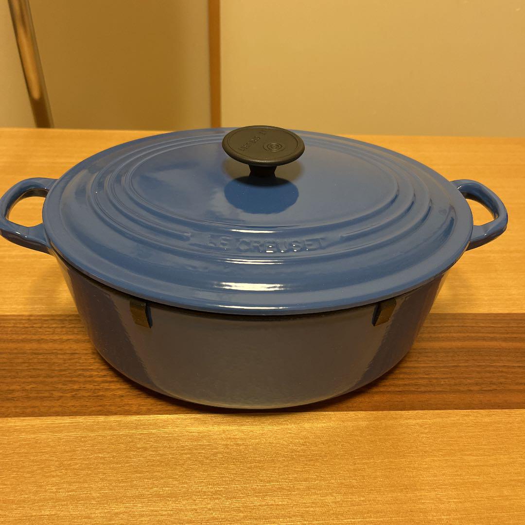 3/8値下げ！ル・クルーゼ/LE CREUSET/未使用品/ブルー29㎝オーバル