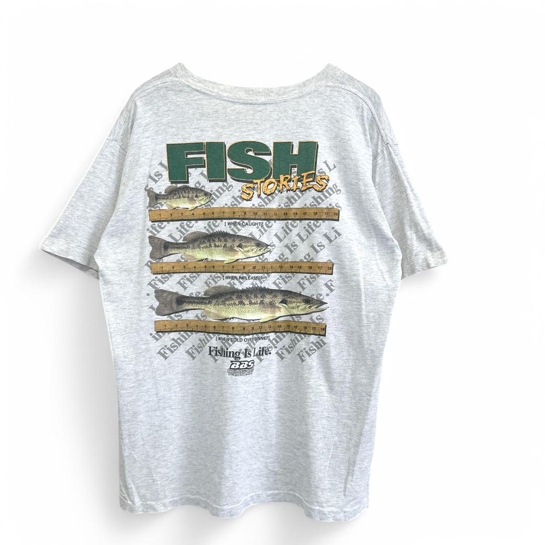 美品 90s アート USA製 FISH STORIES Tシャツ 298
