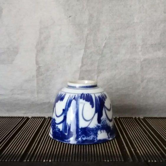 茶道具　煎茶道具　煎茶碗　染付　蕎麦猪口　猪口　骨董　アンティーク　和骨董