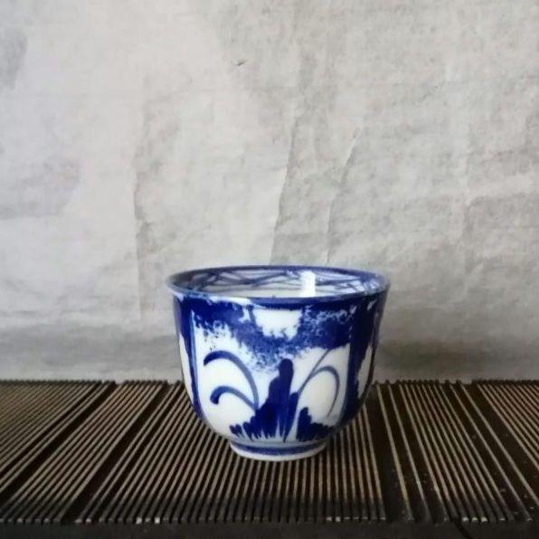 茶道具　煎茶道具　煎茶碗　染付　蕎麦猪口　猪口　骨董　アンティーク　和骨董
