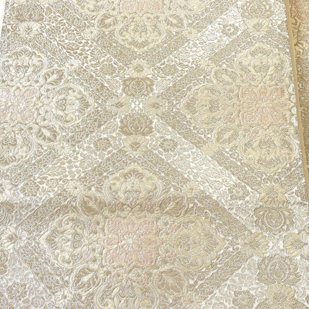O0784 美品 逸品 上品 服部 織物 オリエント更紗 正絹 袋帯 O0784 美品 逸品 上品 服部 織物 オリエント更紗 正絹 袋帯