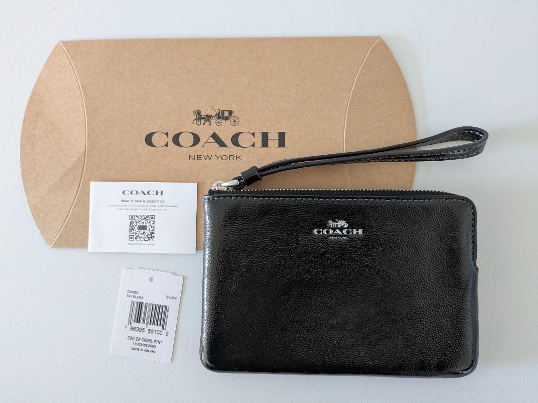 コーチ COACH ポーチ 小物入れ コーナー ジップ CW855 SV/BK
