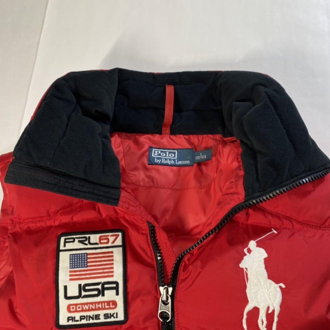 わけあり Ralph ラルフローレン ダウンベスト 赤 ビッグポニー ワッペン