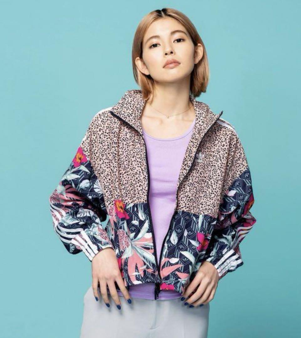 adidas HER 花柄 ヒョウ柄 ジップアップジャケット ウィンド