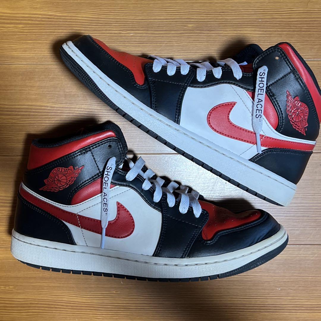 AIR JORDAN 1 MID black/fire red-white