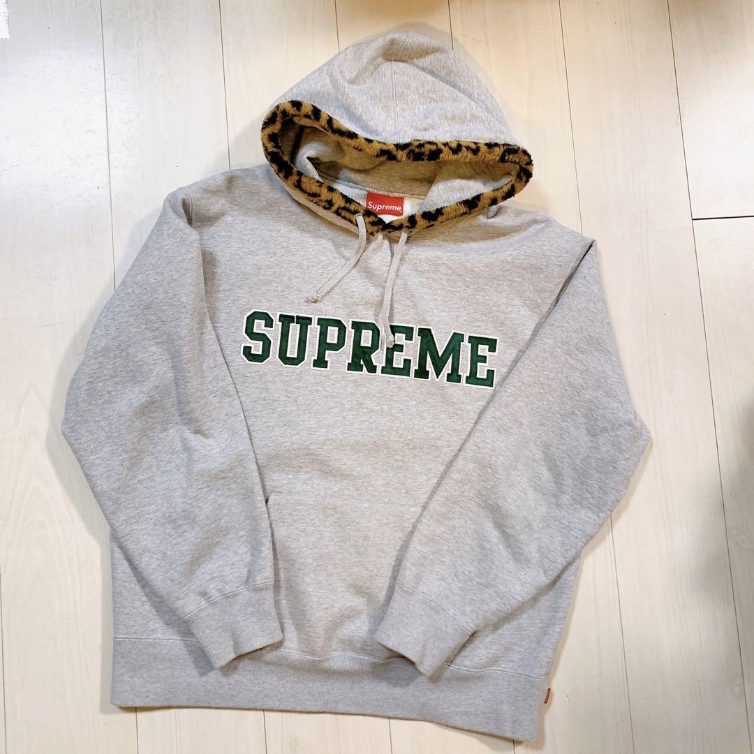 平置き採寸Supreme Leopard Trim Hooded Sweatshirt