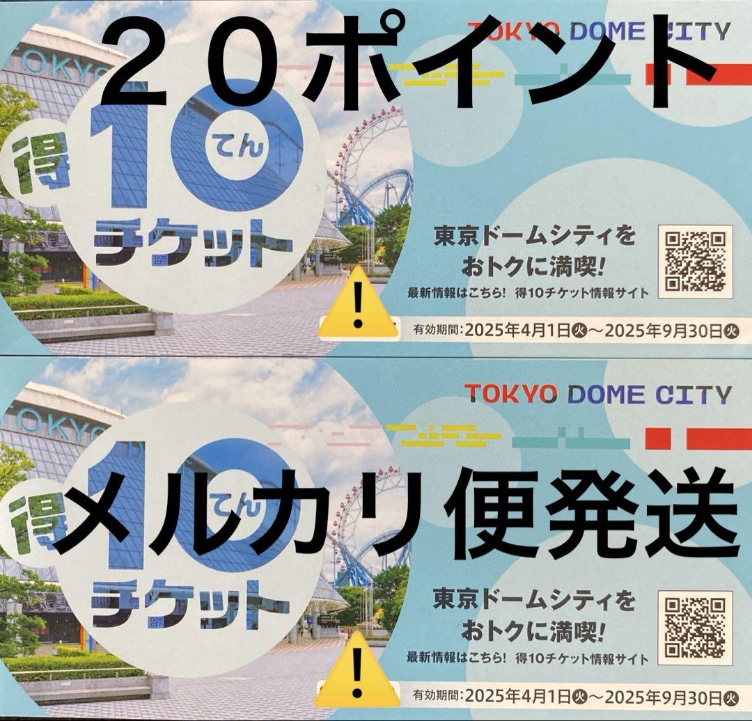 東京ドームシティ　得１０チケット　２冊２０ポイント