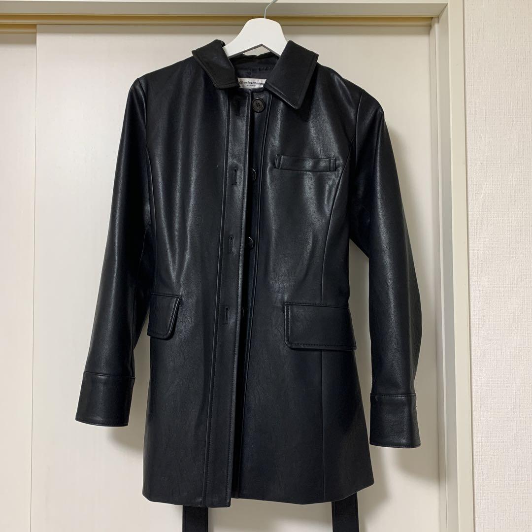 シャルルシャトン　フェイクレザーコート　36 シャルルシャトンフェイクレザーコート36