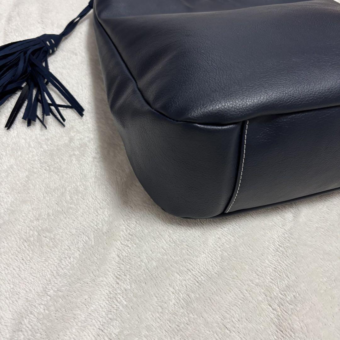 美品♡Kitamura キタムラ ネイビー トートバッグ タッセル レザー