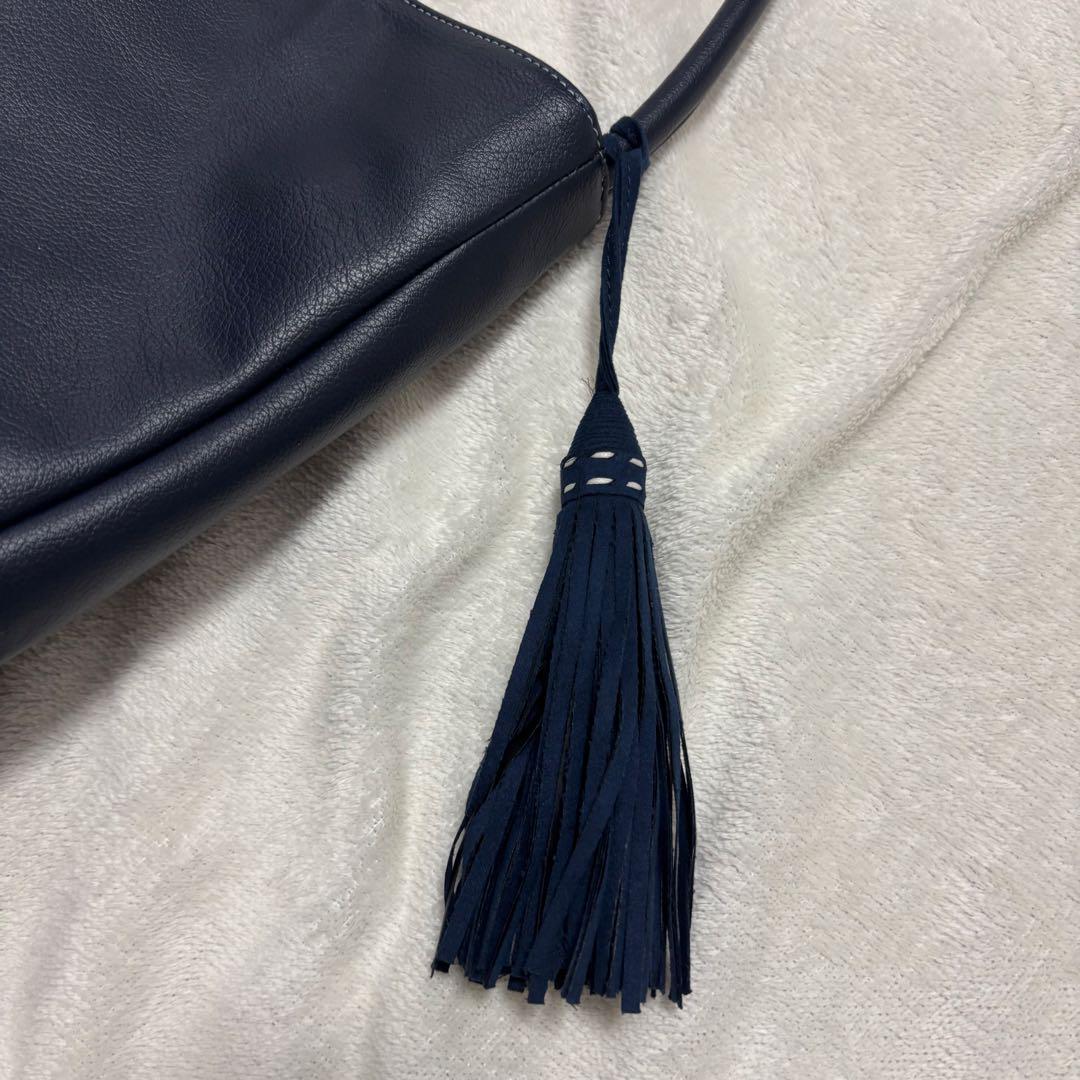 美品♡Kitamura キタムラ ネイビー トートバッグ タッセル レザー