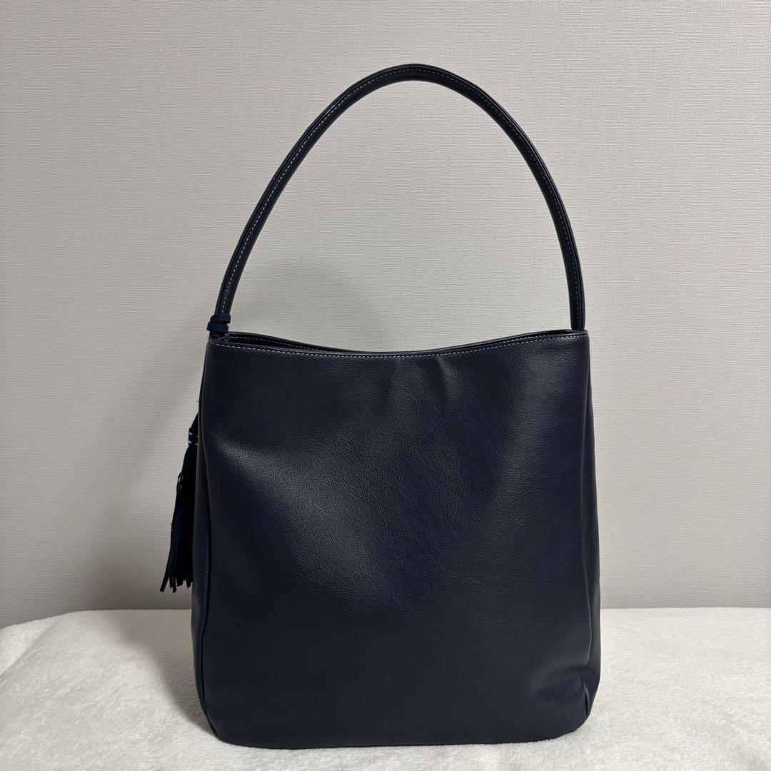 美品♡Kitamura キタムラ ネイビー トートバッグ タッセル レザー