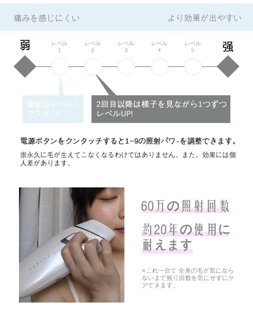 TZWM脱毛器、全身脱毛対応のIPL光脱毛器 6段階調節、永久照射、男女 