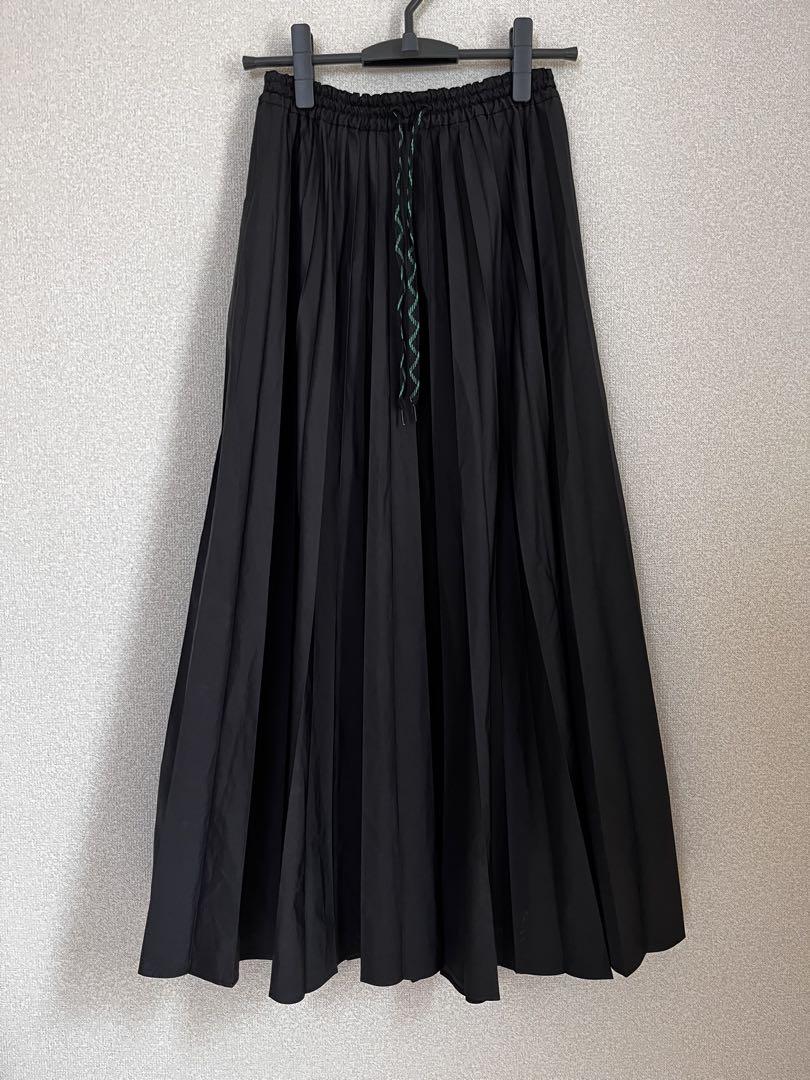 nagonstans ウォッシャブルプリーツスカート 黒