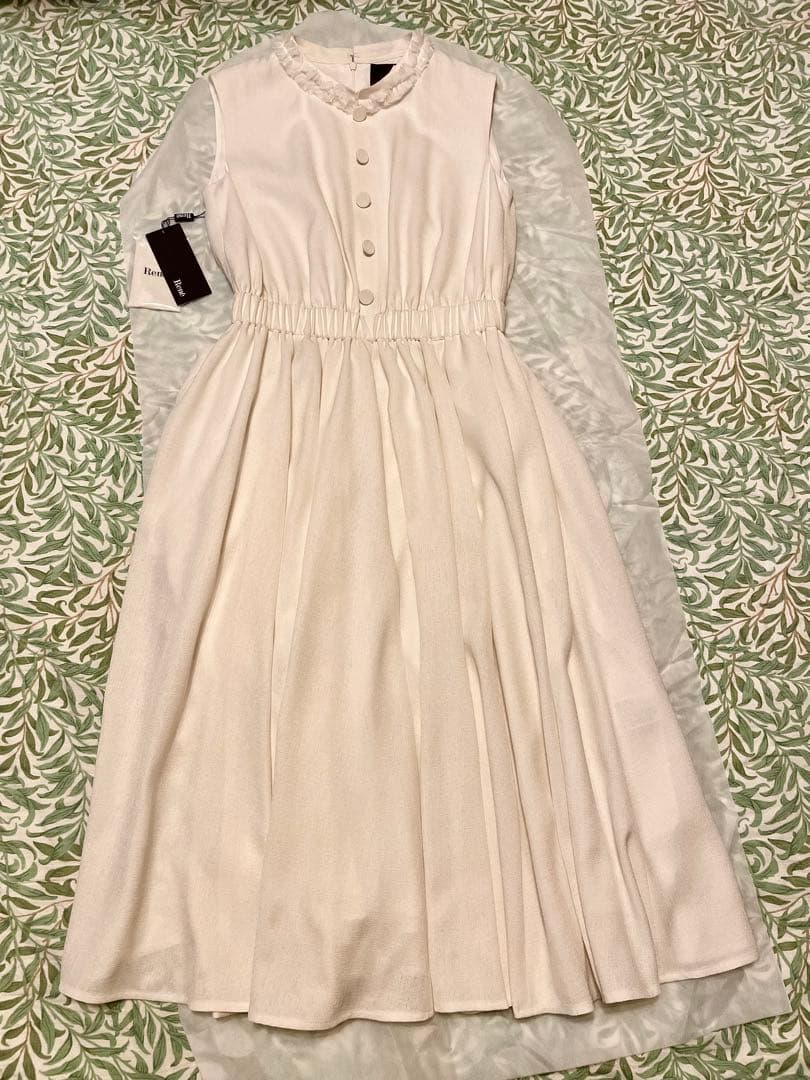 Rene 36 ホワイト ウォッシャブル ワンピース スカート 白M・Rene