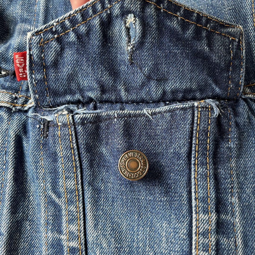 ビンテージ70s【Levi's70505-0217デニムGジャン】44布ケアタグ