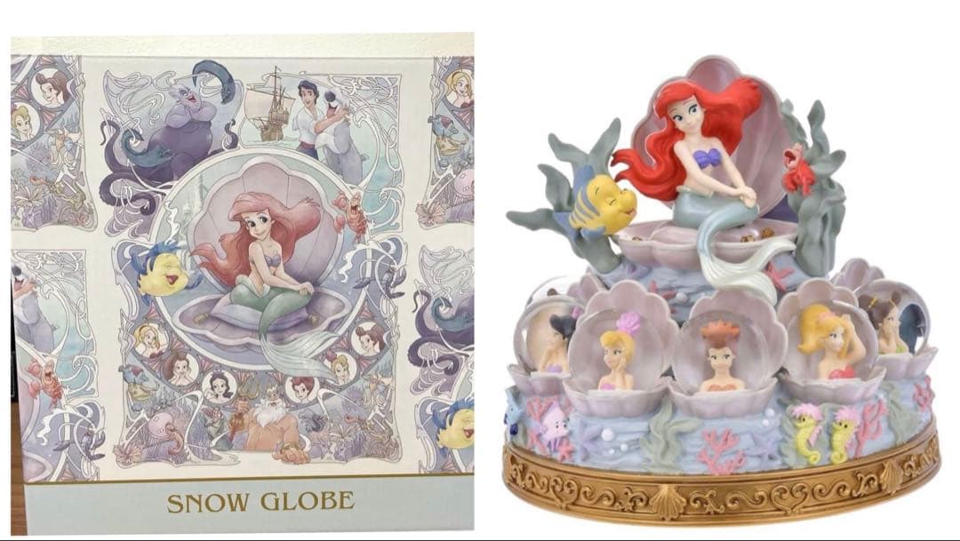 【匿名/未開封】 リトルマーメイド アリエル スノーグローブ 35周年記念