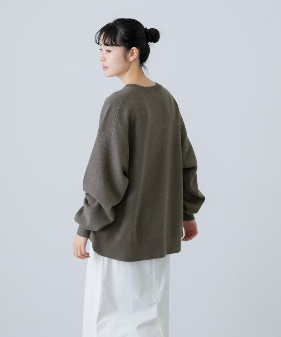 ◆かぐれ◆コットンカシミヤスムースニットプルオーバー GRAY