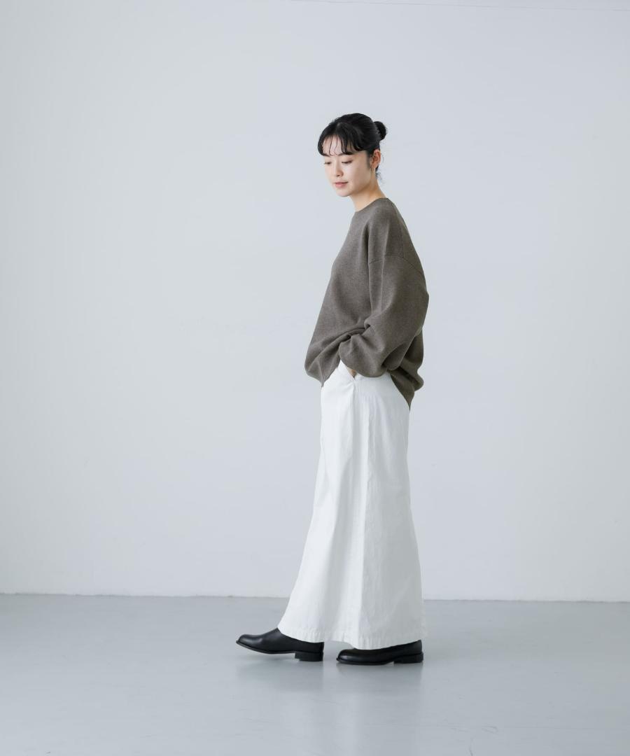 ◆かぐれ◆コットンカシミヤスムースニットプルオーバー GRAY