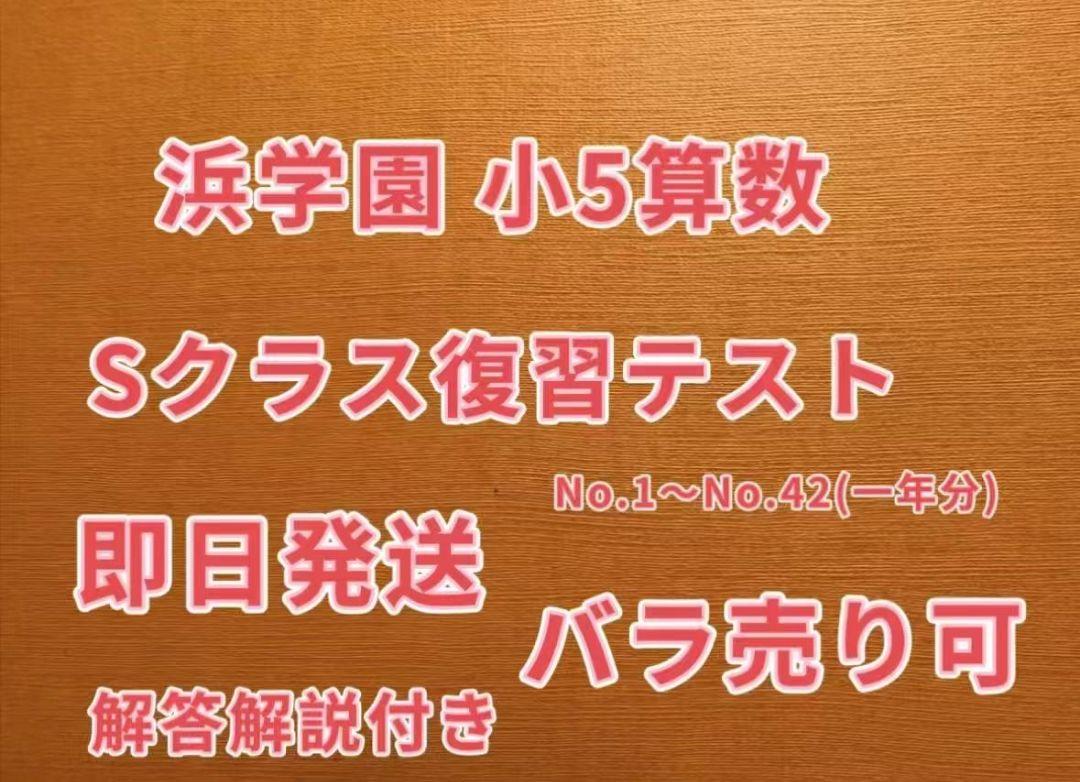 浜学園 小5 Sクラス 算数 1年分 浜学園小5 Sクラス 算数 復習テスト 1年分 - メルカリ