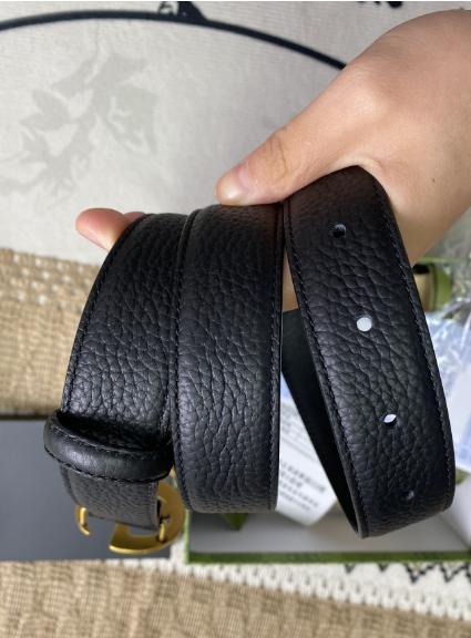 GUCCI GGロゴ レザーベルト GUCCI ブラックレザー GGロゴ ベルト - メルカリ