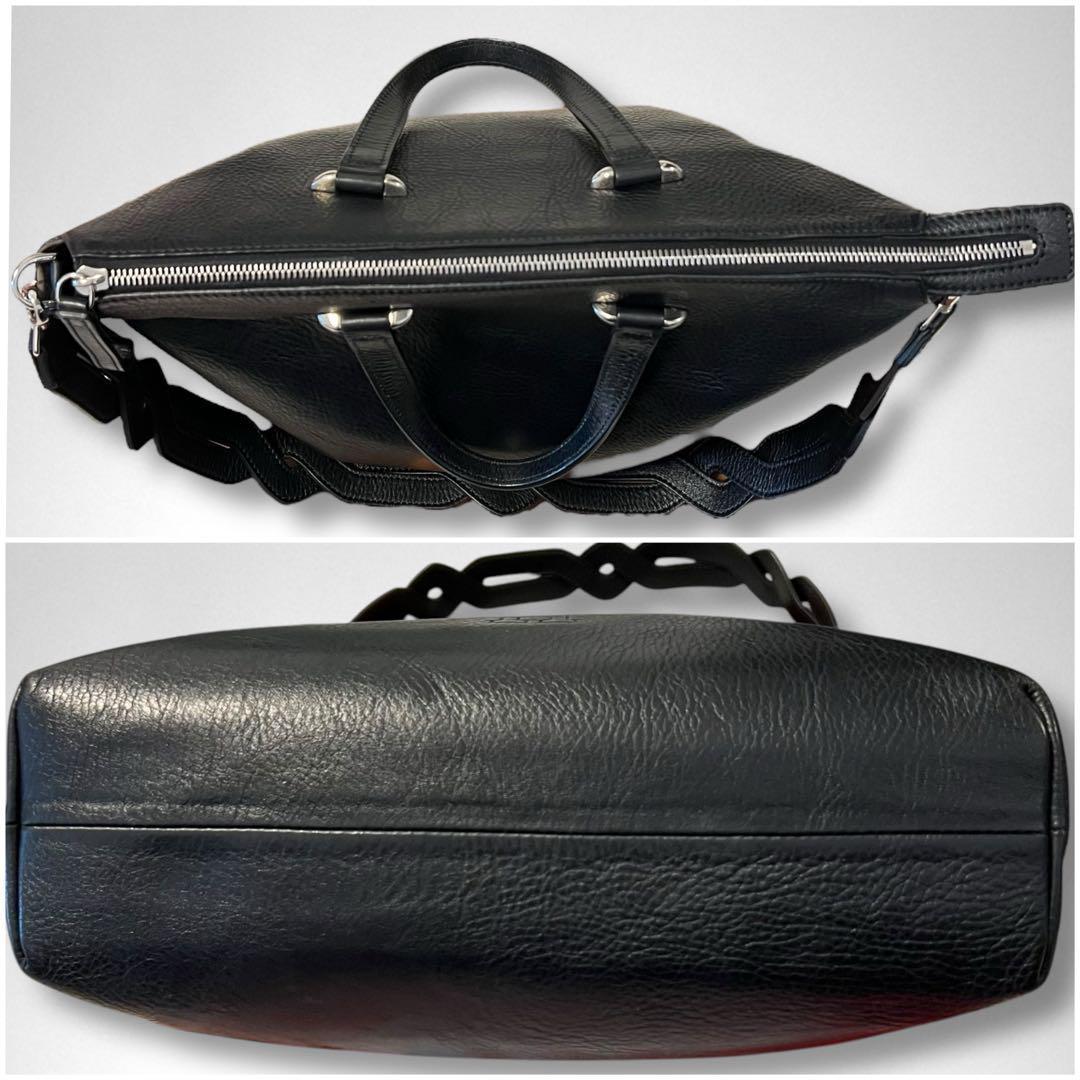 【新品】ヒロフ ショルダーバッグ ハンドバッグ 2way 本革 黒 ブラック