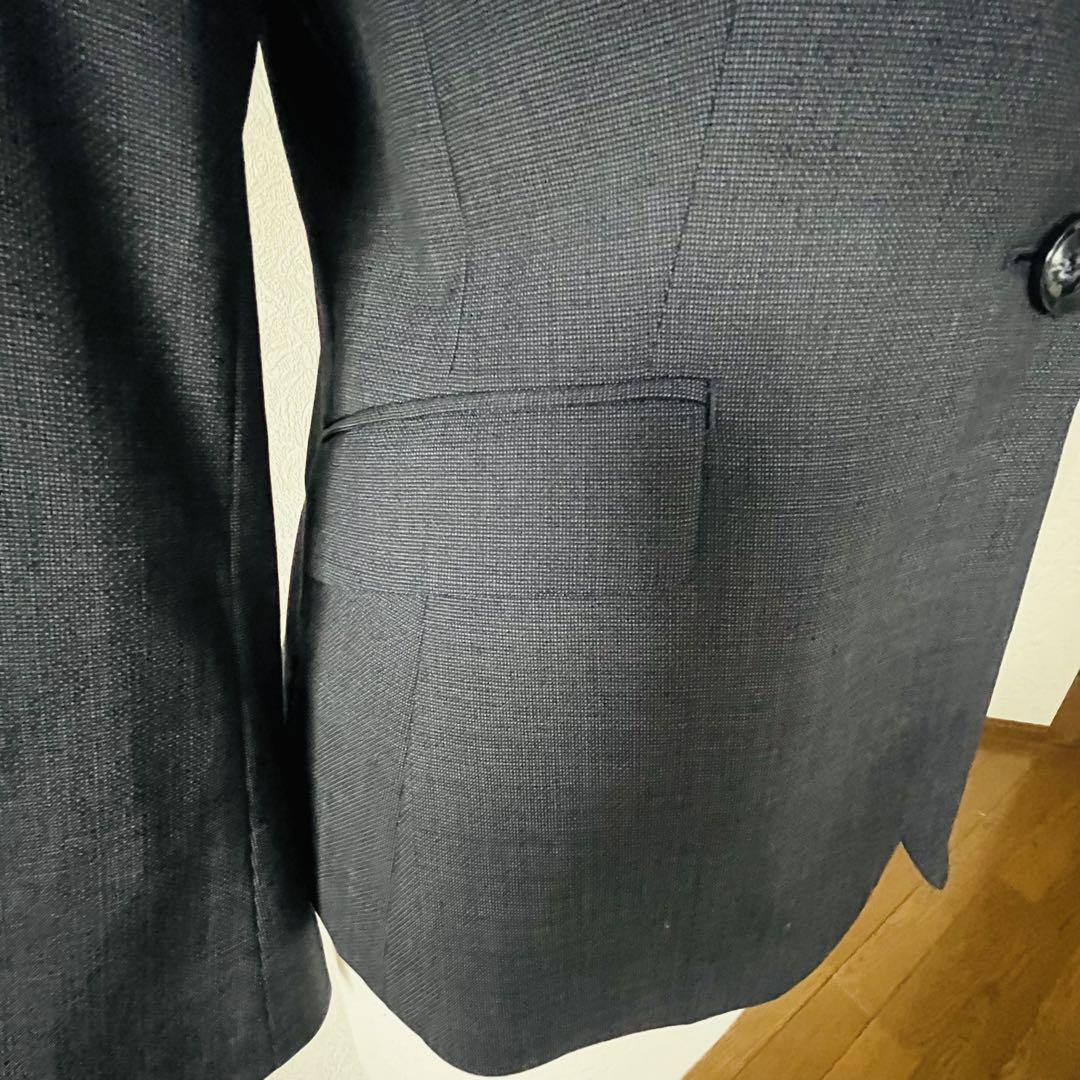 【美品】レミュー　ネイビー パンツスーツ 洗える　ストレッチ　M ベルト付き