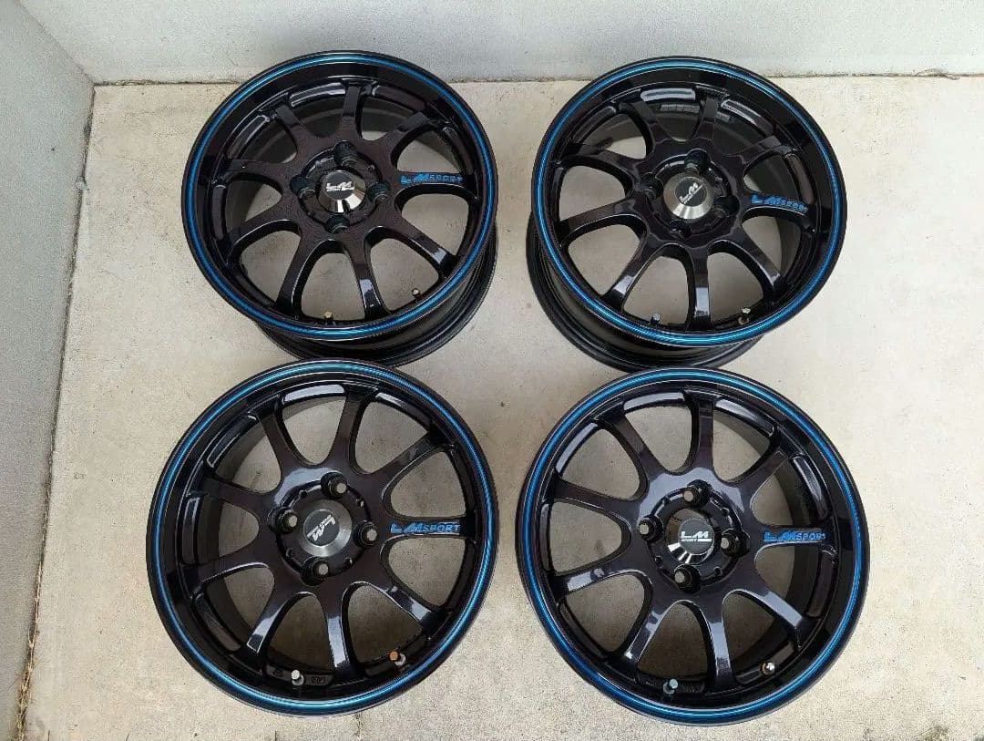 トヨタAQUAなど LM SPORT 15インチ ホイール ブラック/ブルー トヨタAQUAなど LM SPORT 15インチ ホイール ブラック/ブルー