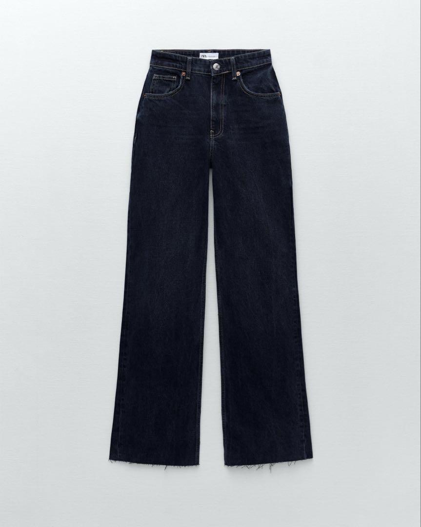ZARA ハイライズ ワイドレッグデニム - メルカリ