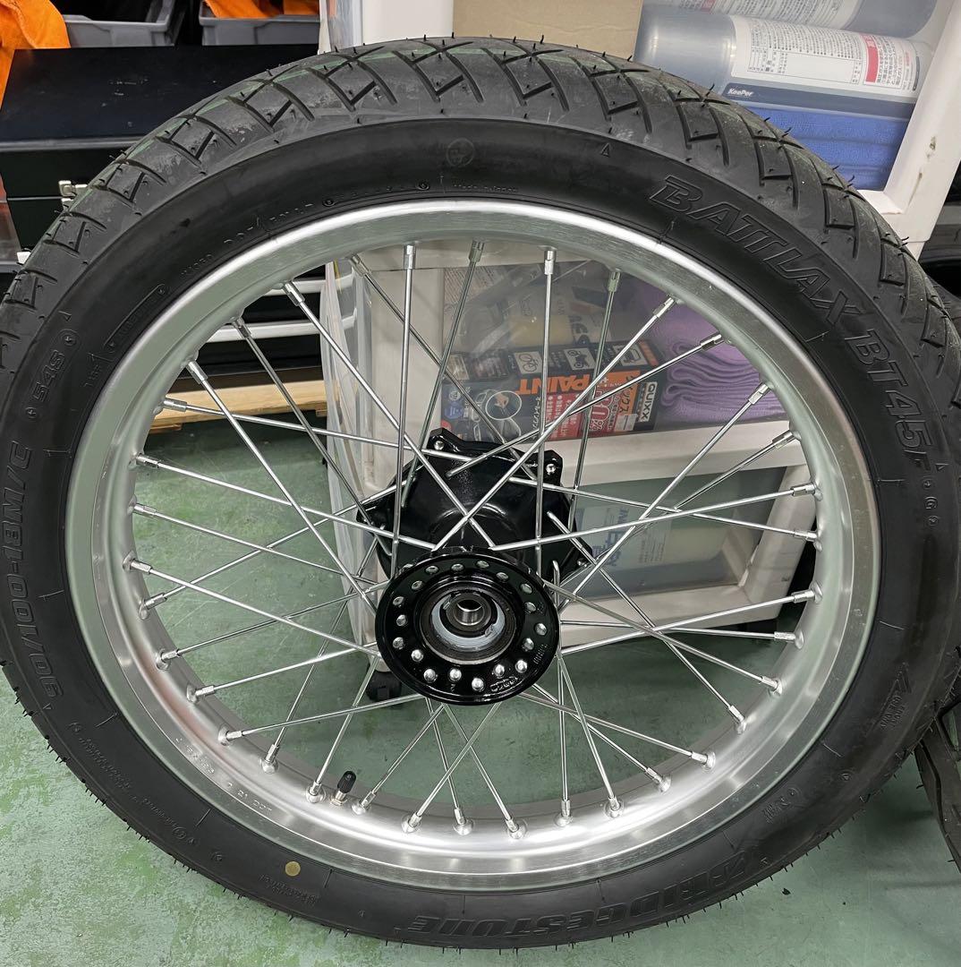 【売約済み・購入不可】SR400 前後ホイールセット　新車外し　タイヤ付
