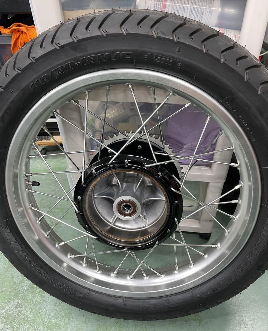 【売約済み・購入不可】SR400 前後ホイールセット　新車外し　タイヤ付