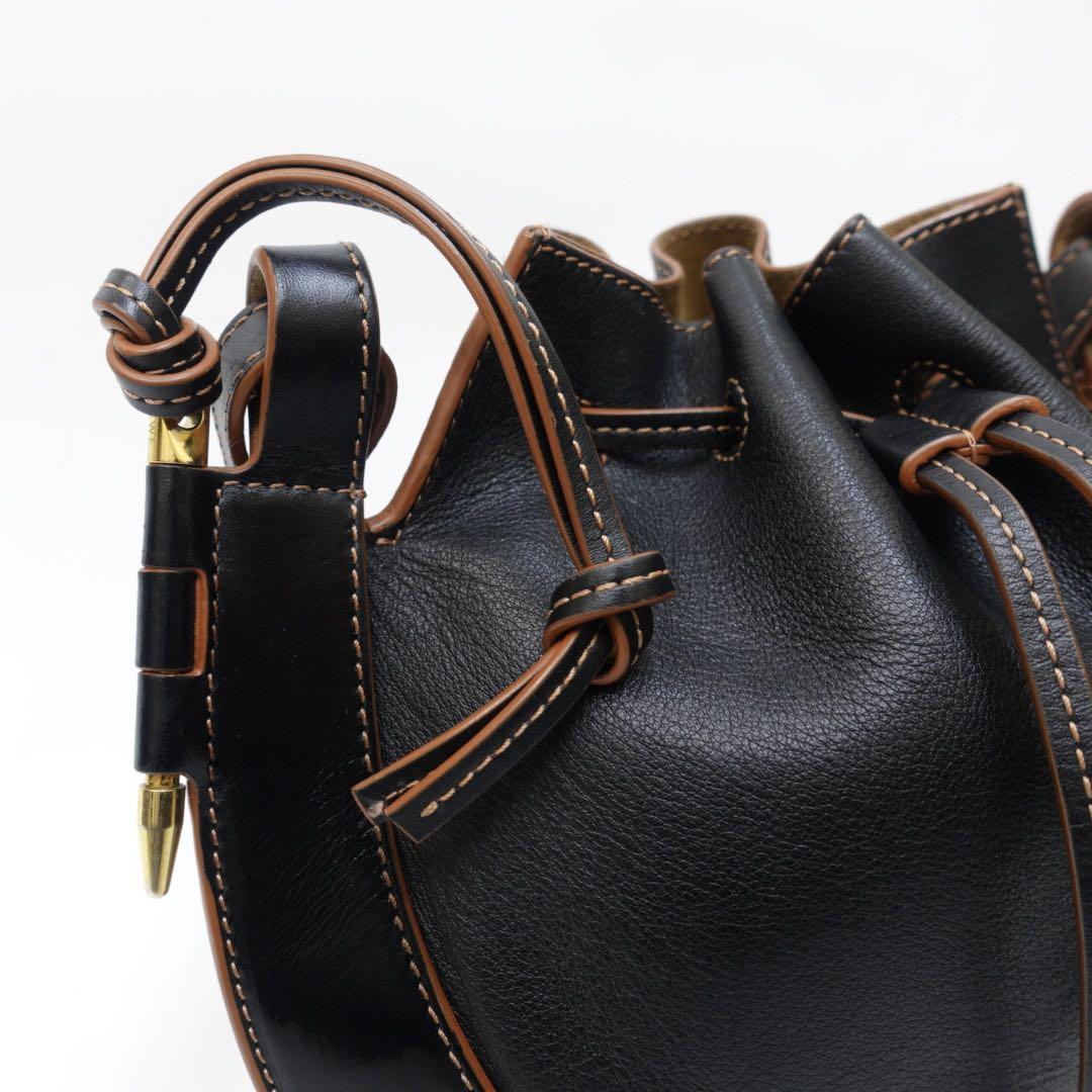 【美品】ロエベ　ショルダーバッグ　ホースシュー　ブラック　巾着　トートバッグ 美品】ロエベ ショルダーバッグ ホースシュー ブラック 巾着
