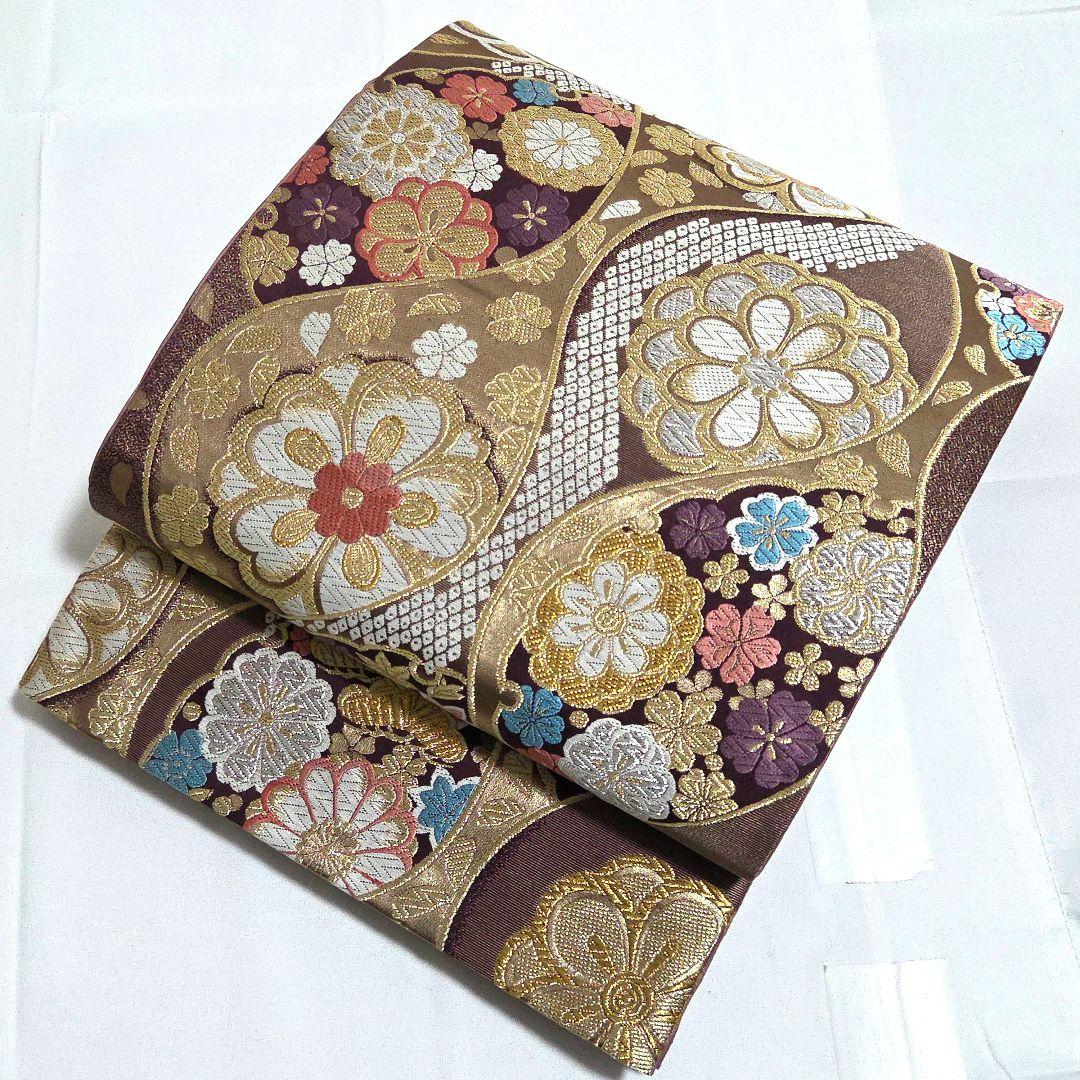 D◆着物くつろぎ 桃山華文 金銀糸 立涌 六通 正絹 振袖用 フォーマルな袋帯