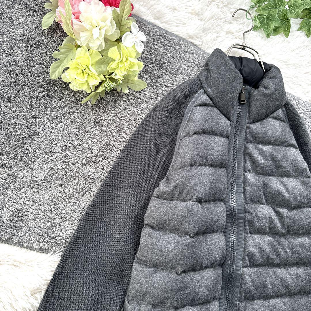 美品 モンクレール マグリオーネトリコットカーディガン グレー ダウン XS 美品 モンクレール マグリオーネトリコットカーディガン グレー ダウン XS