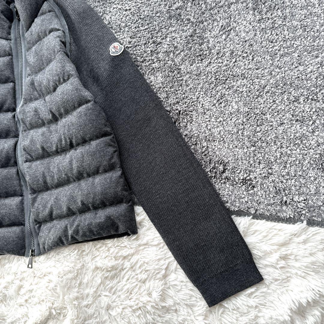 美品 モンクレール マグリオーネトリコットカーディガン グレー ダウン XS 美品 モンクレール マグリオーネトリコットカーディガン グレー ダウン XS