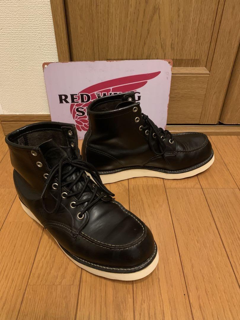 レッドウィング　紐とソール交換済み！アイリッシュセッター　モックトゥ　黒　8