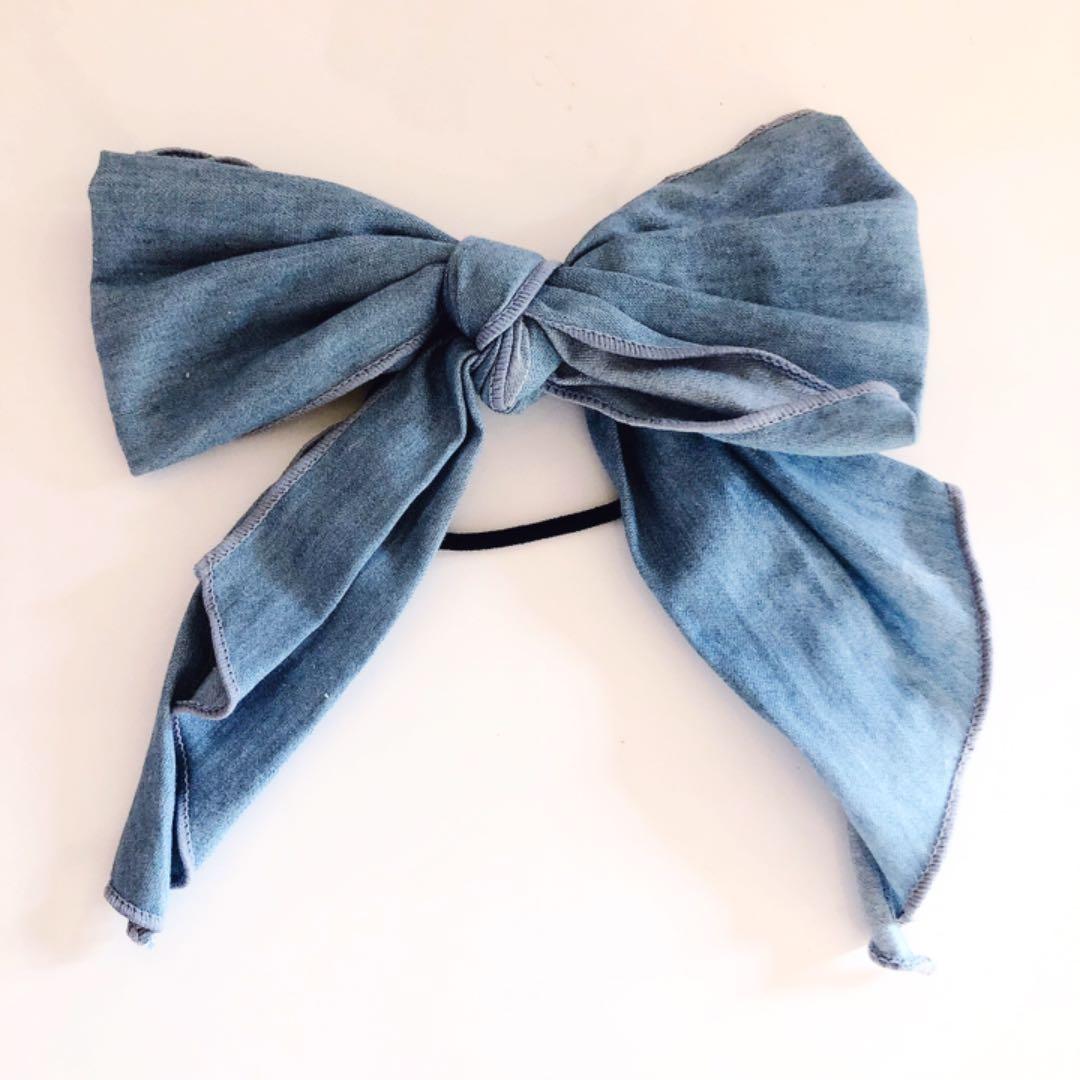 メルカリ デニムリボン ヘアゴム ヘアピン 300 中古や未使用のフリマ