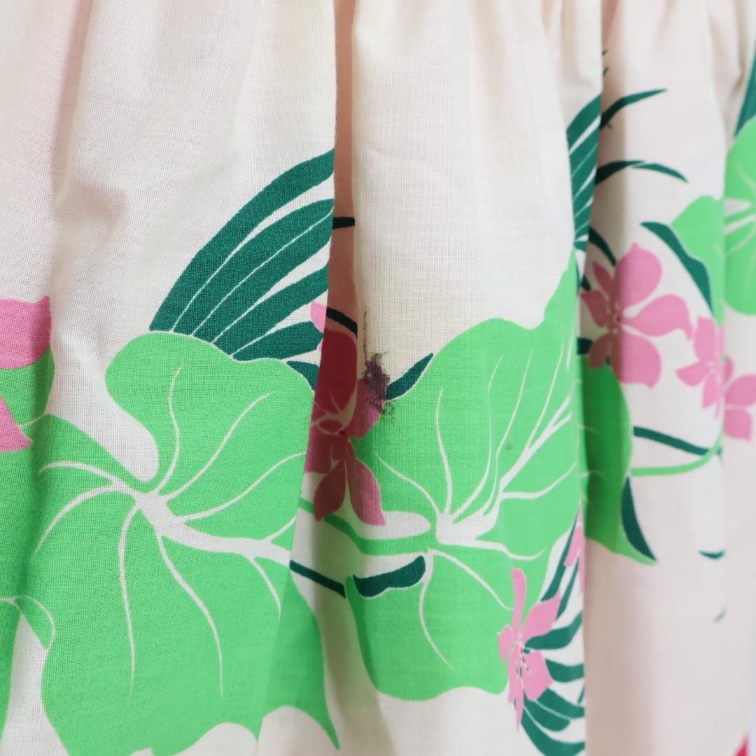 ハワイ製 フラダンス衣装】ホワイト T&L MUUMUU FACTORY 花柄