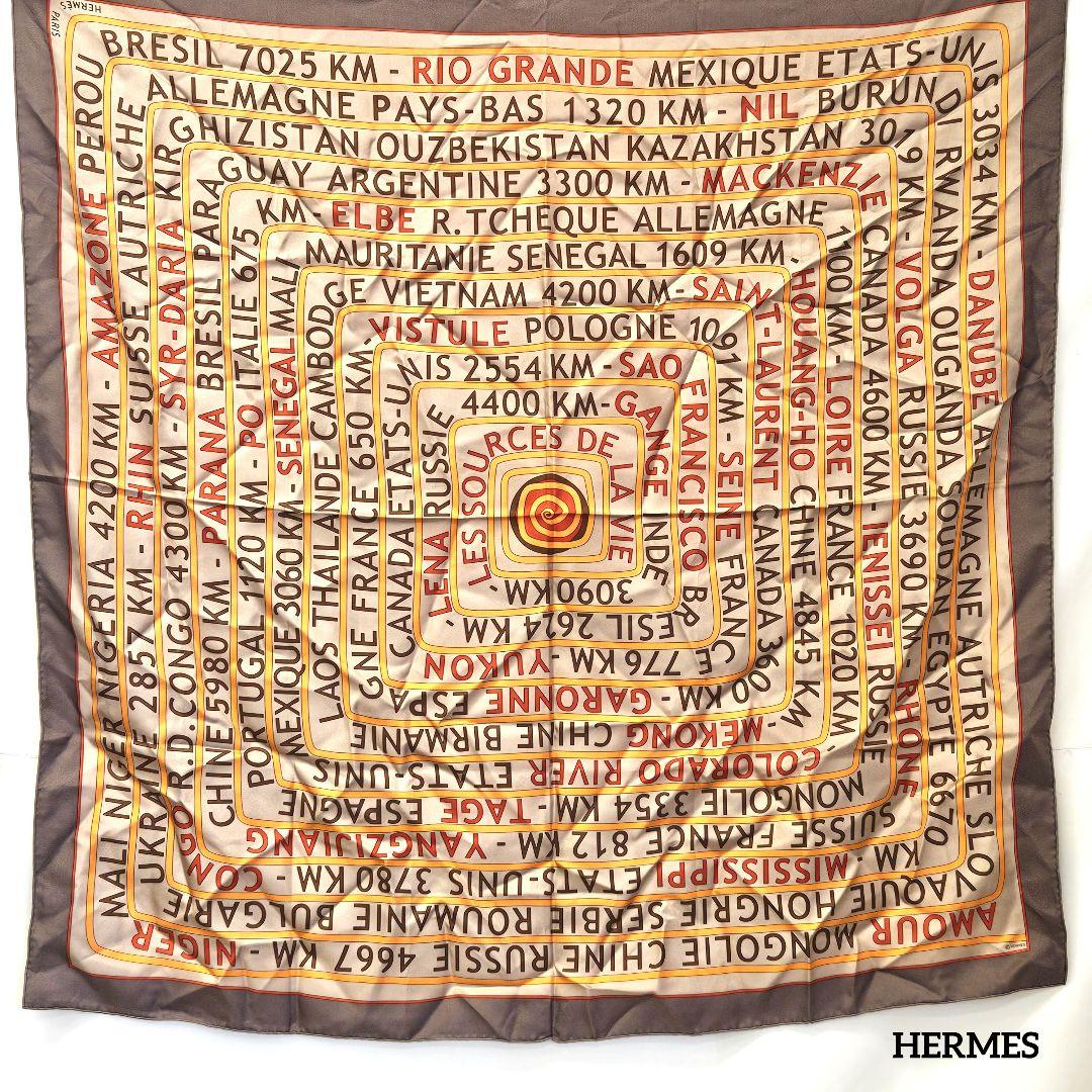 エルメス スカーフ カレ90 LES SOURCES DE LA VIEHERMES