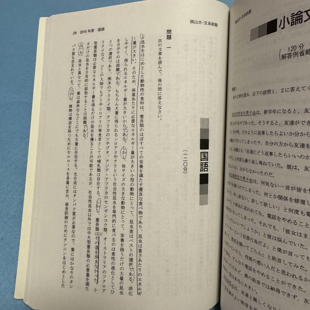 赤本　岡山大学　文系　2010年～2021年 12年分