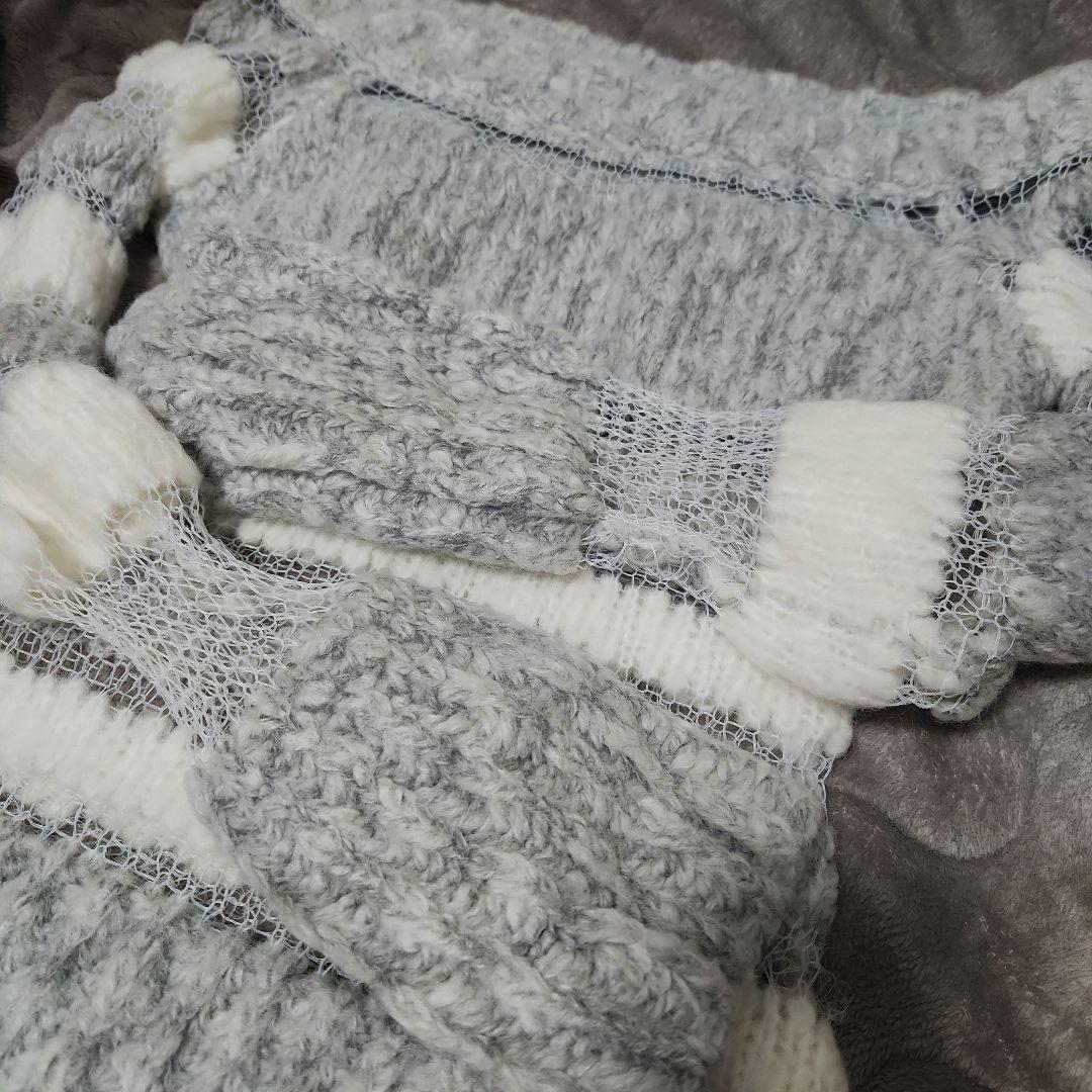 トップス theredthread S millefeuille knit gray